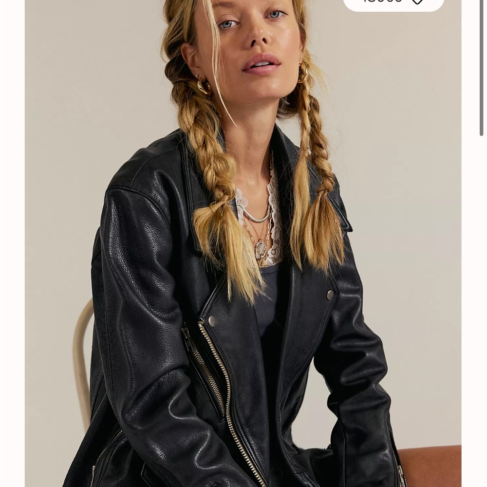 NEW Black Leather Jacket Medium - image 3